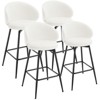 Bekrvio 30" Bar Height Stools - Swivel Velvet Barstools with Back, Modern Upholstered High Chairs for Kitchen Counter, Home Pub - 3 of 4