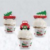 Big Dot of Happiness Merry Little Christmas Tree - Cupcake Decor - Red Truck and Car Christmas Party Cupcake Wrappers and Treat Picks Kit - Set of 24 - image 3 of 4