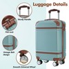 Gulches Hardshell Luggage Sets with Bags Carry-on Suitcase Double Spinner Wheels with TSA Lock ,Single Vintage Luggage 20 IN,Green - 4 of 4