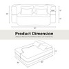 Modern Floor Sofa with 4 Pillows, Plush Fabric Futon Sofa Couch, High-Density Foam Folding Mattress for Living Room - 3 of 4