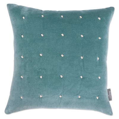 18"x18" Indoor French Knots Square Throw Pillow Blue - Pillow Perfect: Cotton Fabric, Zipper Closure, Abstract Design