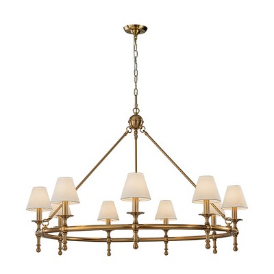 ALOADECOR 6-Light Classic Pendant Fixture Elegant Interior Lighting With White Shades For Dining Room Living Room