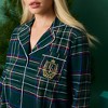 Womens Green Tartan Plaid Women's Flannelette Luxe Pajama Set - Posh Peanut - 4 of 4