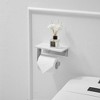 BWE Wall Mount Toilet Paper Holder With Natural Marble Shelf Tissue Storage Holder In Brushed Gold - 4 of 4