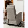 35.8"Accent Rocking Chair with Footrest High Back Rubber Wood Rocking Legs - 3 of 4
