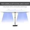 Kumasinova 15FT Steel Large Patio Umbrella with Base Included, Rectangular Outdoor Umbrella with Dual-Sided,Beach Umbrella for Deck Pool Patio - 3 of 4
