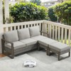 Buenhomino 3 Pieces Patio Sofa with Ottomans, All-Weather PE Rattan Wicker Sofa Small Patio Conversation Couch with Cushion,Blue Cushion&Brown Wicker - 2 of 4