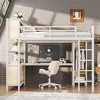 TIRAMISUBEST Metal Loft Bed with Wardrobe and L-shaped Desk, Full/Queen Size Loft Bedframe with Storage Cubes & Shelves, Heavy Duty Loft Bed for Kids - 2 of 4