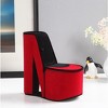 Gulches 9" Tall Display Jewelry Box with Hidden Storage, High Heel Shoe Design, Red Velvet - 2 of 4