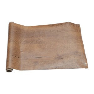 Unique Bargains Peel and Stick Wallpaper Wood Grain PVC Sea Ebony - 1 of 3