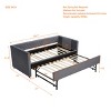 GDFStudio Milton Modern Wood and Velvet Twin Size Daybed - 3 of 4