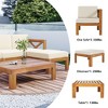 Sapphtopaz Patio Furniture Set Acacia Wood Loveseat Sectional Conversation Outdoor Chairs with Cushions Square Table for Patio, Garden, Terrace - 2 of 4