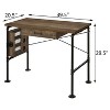 Vynxaria Ergonomic 1-Drawer Writing Desk in Weathered Oak/Black Rustic Finish for Minimalist Home Offices - 3 of 4