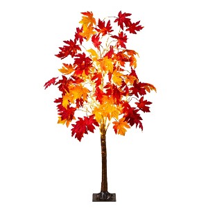 Nearly Natural 5-ft Pre-Lit Autumn Weeping Maple Artificial Fall Tree with 240 Warm White LED Lights - 1 of 1