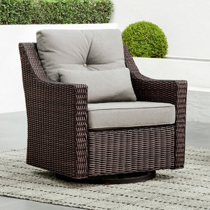 Spruce & Spring Outdoor Wicker Patio Outdoor Sofa Swivel Chair Coffee Table - 1 of 1