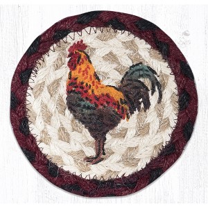 Earth Rugs Rustic Rooster Printed Coaster – Farmhouse Country 5"x5" Square Drink Mat - 1 of 3