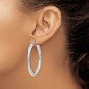 Black Bow Jewelry 3mm, 14k White Gold Square Tube Round Hoop Earrings, 45mm (1 3/4 Inch) - 3 of 4