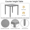 FONTOI Wooden Counter Height Dining Set with Square Table and Upholstered Chairs for Modern Home Kitchen Compact Dining Spaces, Gray, 34.5"*34.5"*36" - 3 of 4