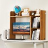 VEVOR Desktop Bookshelf, 2-Tier Wood Desktop Storage Organizer, 37.2" x 9.5" x 28.9" Office Storage Rack Wood Display Shelf, Brown - 2 of 4