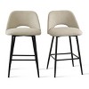 Edwin 26.5" inches Fabric Counter Height Stools,Armless Upholstered Counter Stools With Backs Set Of 4,Black Metal Frames-Maison Boucle - 4 of 4