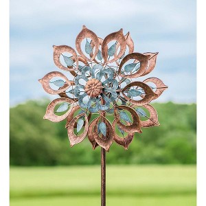 Wind & Weather Copper-Colored Metal Lily Wind Spinner - 1 of 3