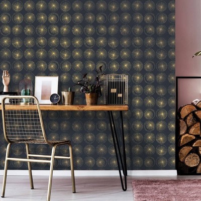 Midnight Starburst Geometric Self-Adhesive Removable Wallpaper