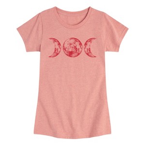 Girls' - Instant Message - Scarlet Red Moon Fitted Short Sleeve Graphic T-Shirt - 1 of 4