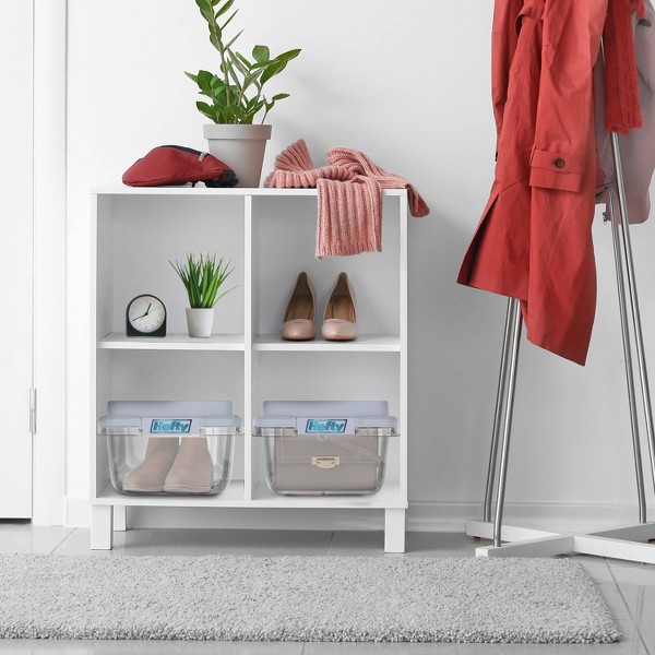 Tarro de plástico Hefty de 18 cuartos con tapa apilable HI-RISE gris: almacenamiento universal, asas de cierre, cierre a presión 8