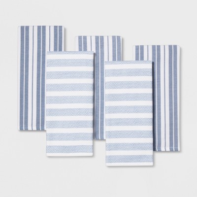 blue and white kitchen towels