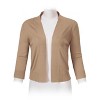 Women's 3/4 Sleeve Open Front Cropped Cardigan Sweater Lightweight Knit Short Bolero Shrugs - 3 of 4
