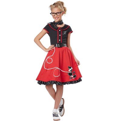 California Costumes 50's Sweetheart Girls' Costume (black/red), Small :  Target