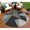 Coffee Charcoal And Gray Geometric Washable Indoor Outdoor Area Rug - 2 of 4