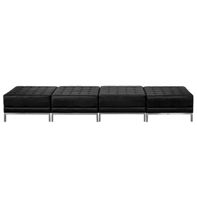 Flash Furniture HERCULES Imagination Series Black LeatherSoft Four Seat Bench