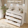 Modern White 6 Drawer Dresser, Simply Modern Chest of Drawers, 6 Drawer Dressers for Clothes Storage for Bedroom, Wood Storage Double Dresser - 4 of 4