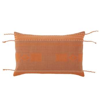 13"x21" Oversize Vibe by Bhodi Tribal Warm Lumbar Throw Pillow Cover Taupe/Terracotta - Jaipur Living