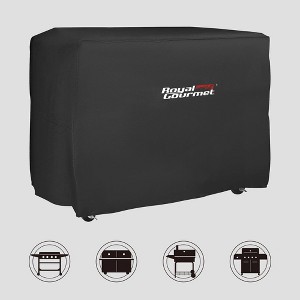 Royal Gourmet 45" Grill Cover Oxford Waterproof Heavy Duty CR4014 - Black: Durable Polyester, Adjustable Straps, All-Weather Protection - 1 of 4