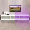Modern LED TV Stand Entertainment Center 16 Colors 4 Modes Adjustable LED System High Glossy Media Console Table For Living Room Bedroom - 2 of 4