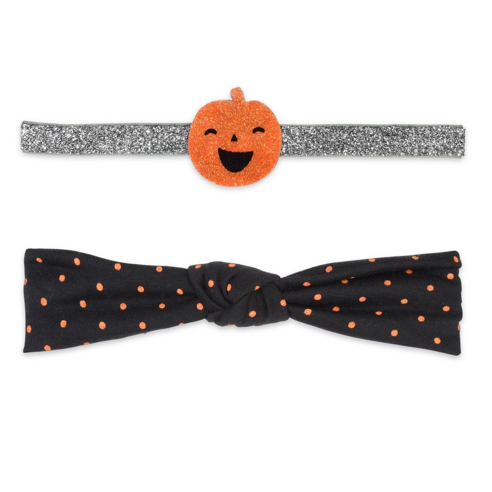 Carter's Just One You Baby Girls' 2pk Novelty Headwrap Set, Black