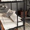 Twin XL over Twin XL Metal Bunk Bed Industrial Detachable Bunkbeds with Safety Guard Rails for Teens Black - 4 of 4