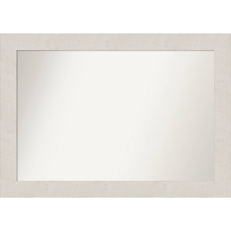 42&#34; x 30&#34; Non-Beveled Rustic Plank White Bathroom Wall Mirror - Amanti Art, 1 of 11