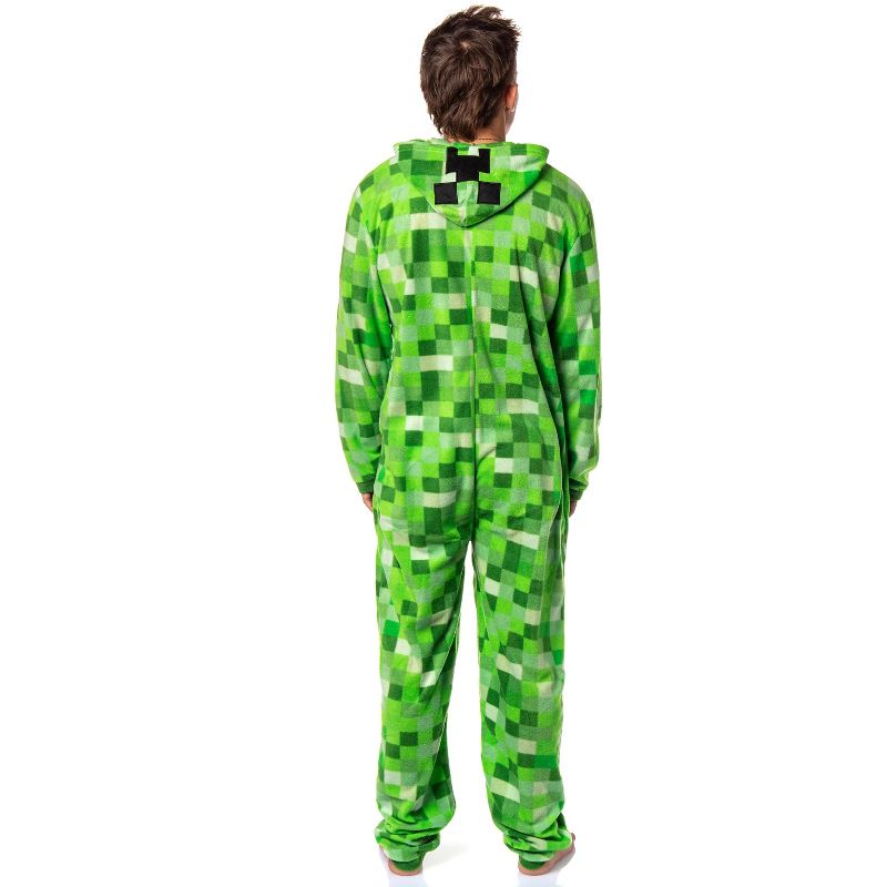 Minecraft Creeper Costume Pajama Outfit One Piece Union Suit, 3 of 5