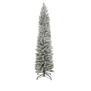 Perfect Holiday 6.5 ft Pencil Snow Flock Tree - 1 of 4