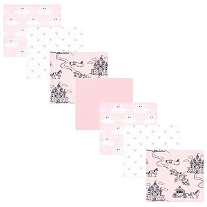 Hudson Baby Infant Girl Cotton Poly Flannel Receiving Blankets Bundle, Fairytale Princess, One Size - 1 of 4