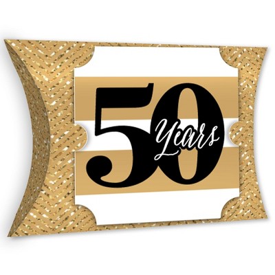 Big Dot of Happiness We Still Do - 50th Wedding Anniversary - Favor Gift Boxes - Anniversary Party Large Pillow Boxes - Set of 12