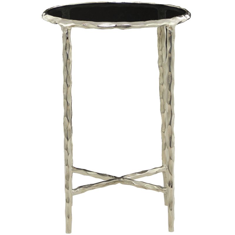 Modern Metal and Smoke Glass Accent Table - Olivia & May, 1 of 6