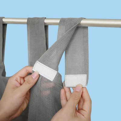 Gray Sheer Polyester Tab Top Curtain Panel 50" x 108"