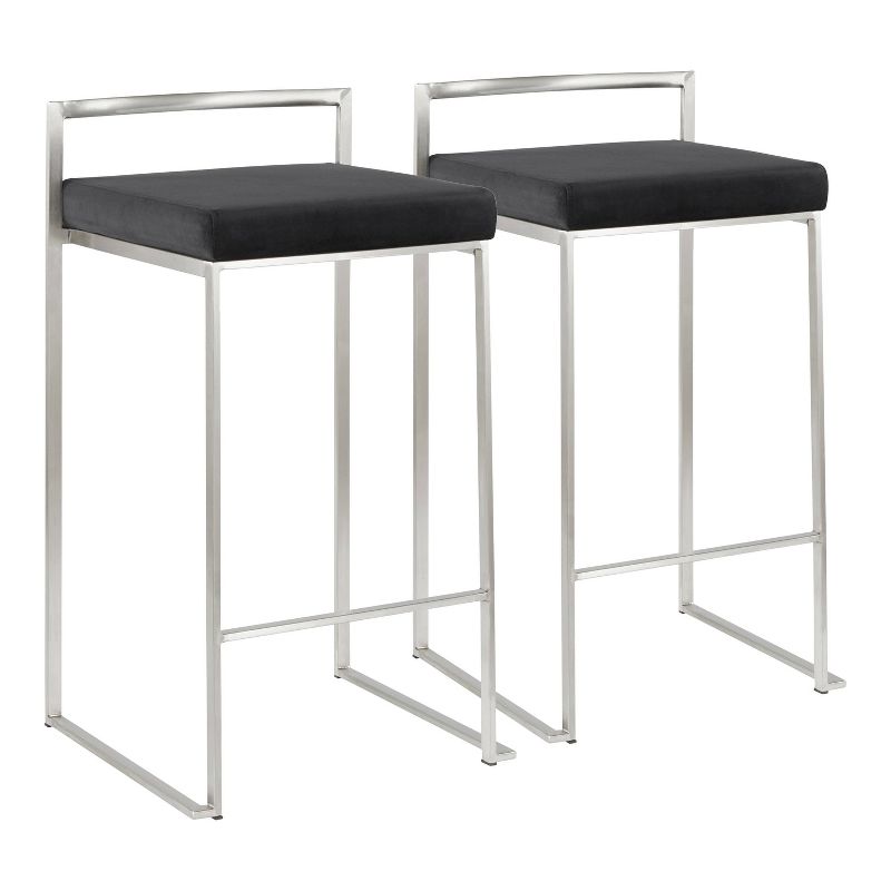 Set of 2 Fuji Contemporary Stackable Barstools - LumiSource, 1 of 14