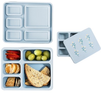 BergHOFF Essentials 6Pc Lunch Box Set For Two, Silicone Stretch Band, PP Lid