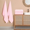 4 Pack Bath Towels, 27x54, 100 Ring Spun Cotton, Ultra Soft, Hotel Quality, Pink - 3 of 4