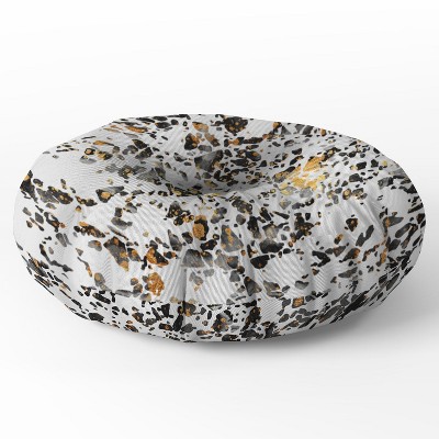 Elisabeth Fredriksson Gold Speckled Terrazzo Round Floor Pillow - Deny Designs